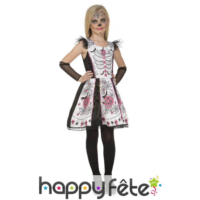 Robe Dia de los muertos pour fille