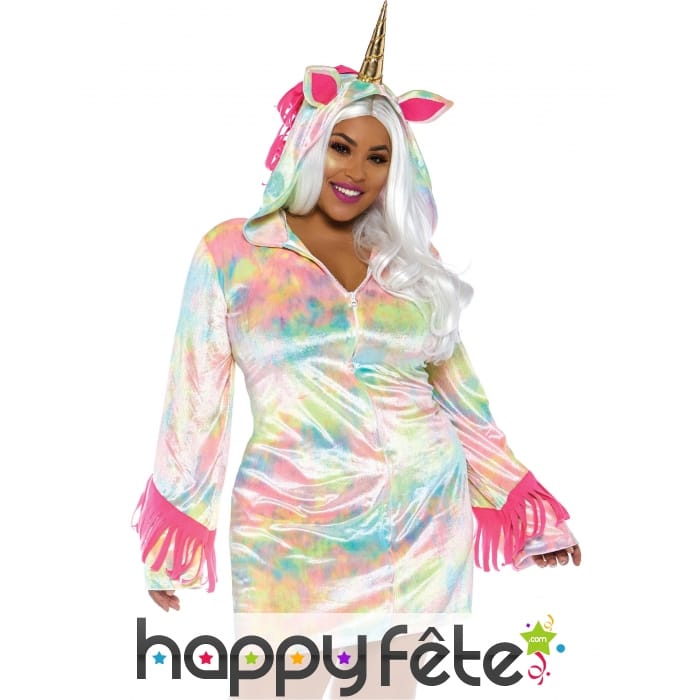 Robe de licorne multicolore grande taille