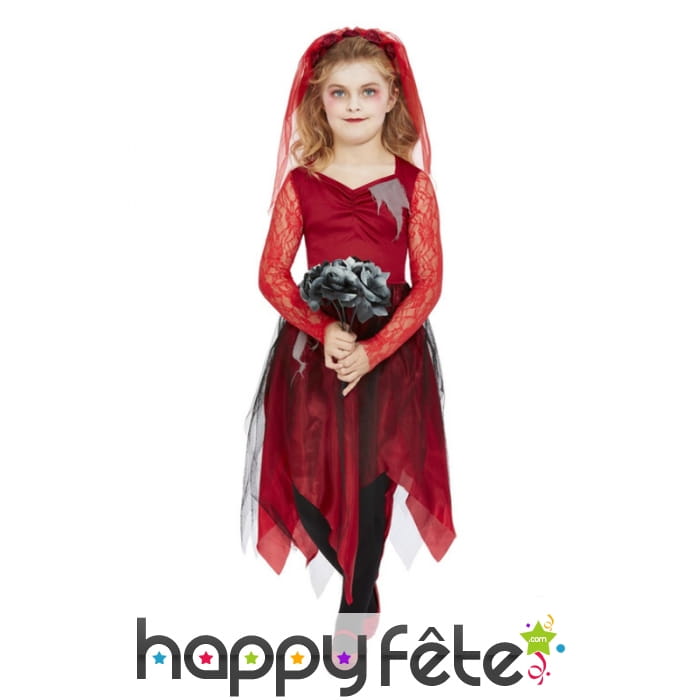 Robe de mariée vampire avec dentelles pour fille