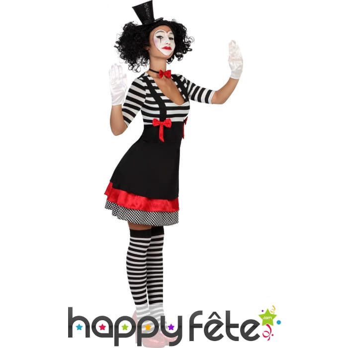 Robe de mime noire et rouge