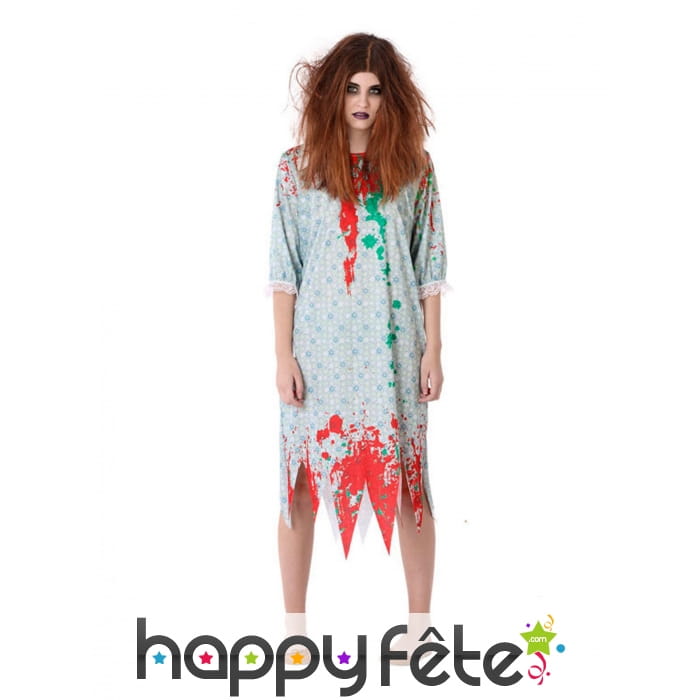 Robe de nuit ensanglantée pour femme
