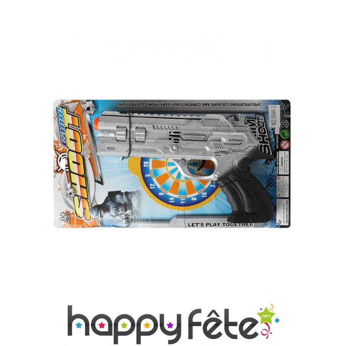 Revolver de policier argenté en plastique