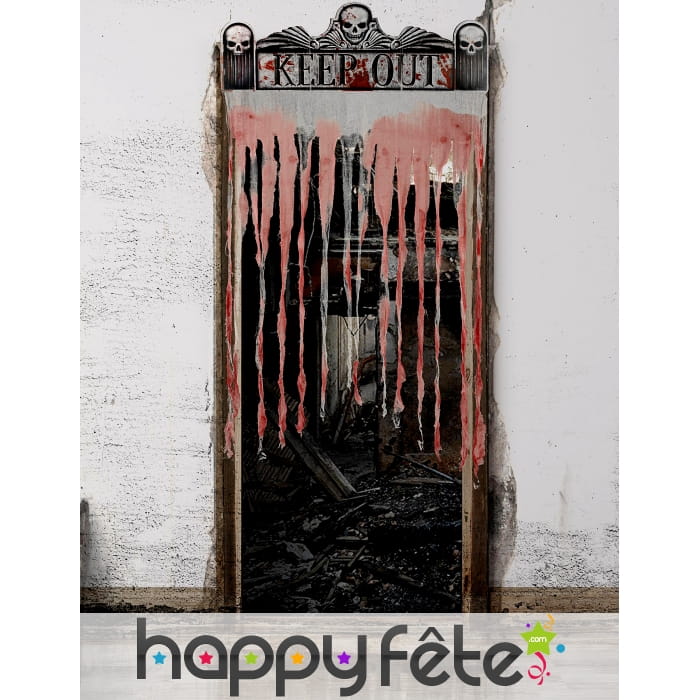 Rideau de porte Keep Out pour Halloween
