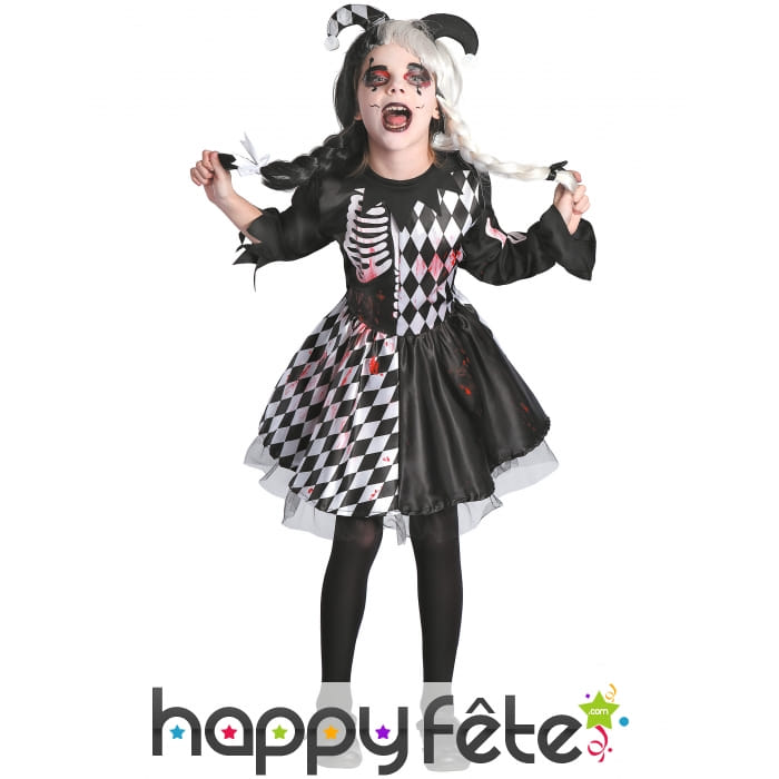 Robe de petit arlequin tueur noir et blanc