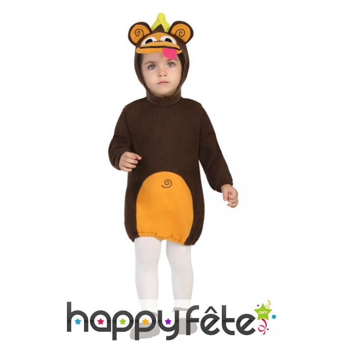 Robe de petit singe pour bébé, avec coiffe