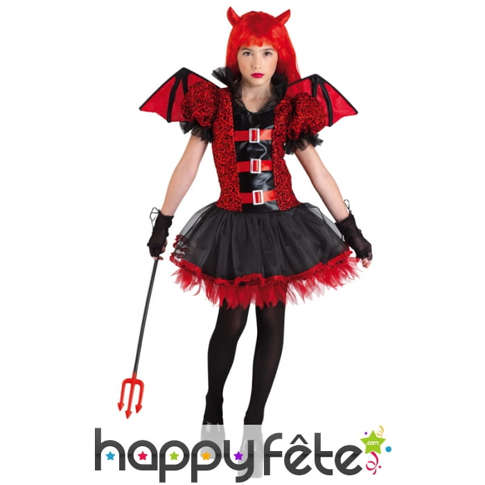 Robe de petite diablesse avec petites ailes