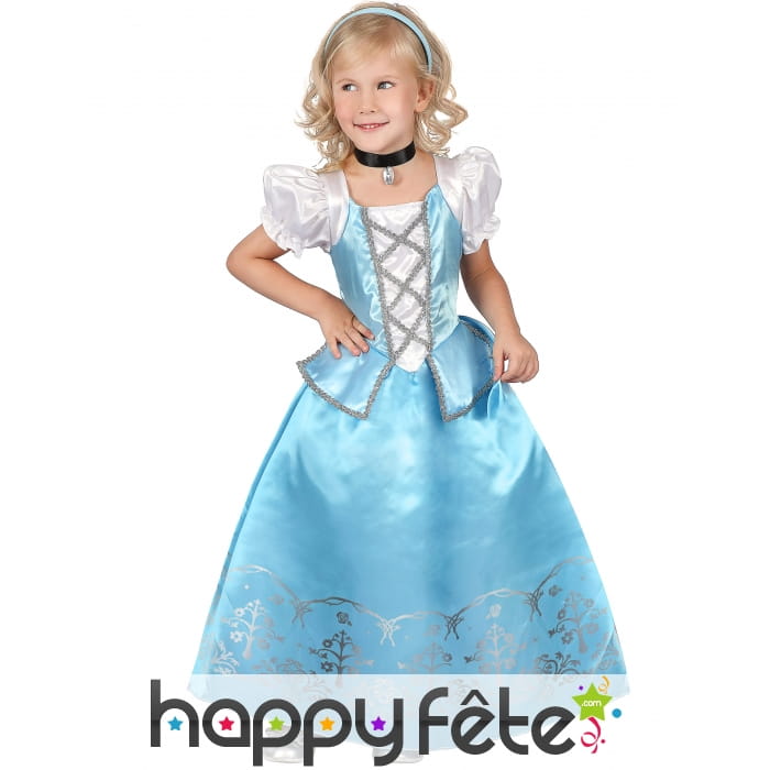 Robe de petite princesse médiévale bleue