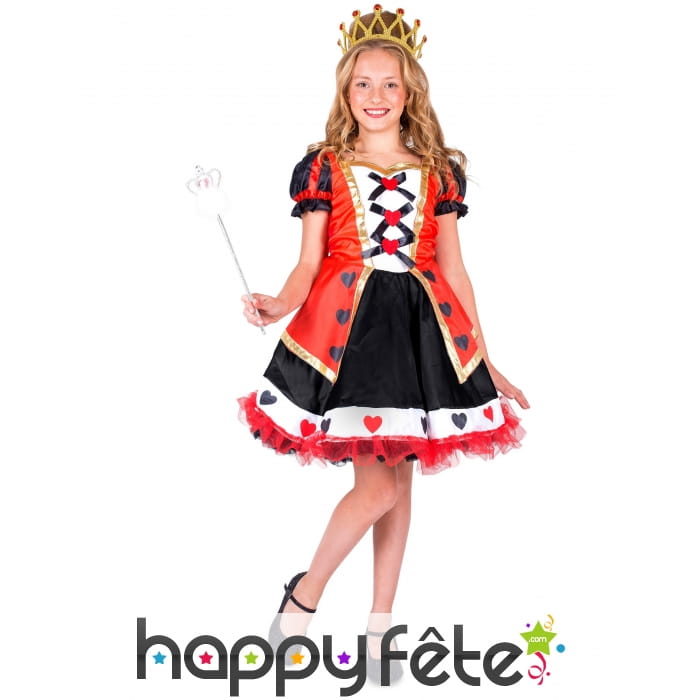 Robe de petite reine des coeurs pour enfant