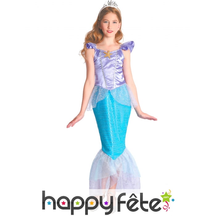 Robe de petite sirène bleu et violet
