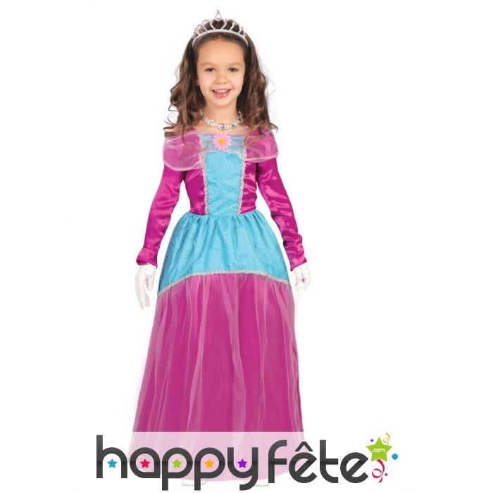 Robe de princesse des fleurs tissu satiné violet