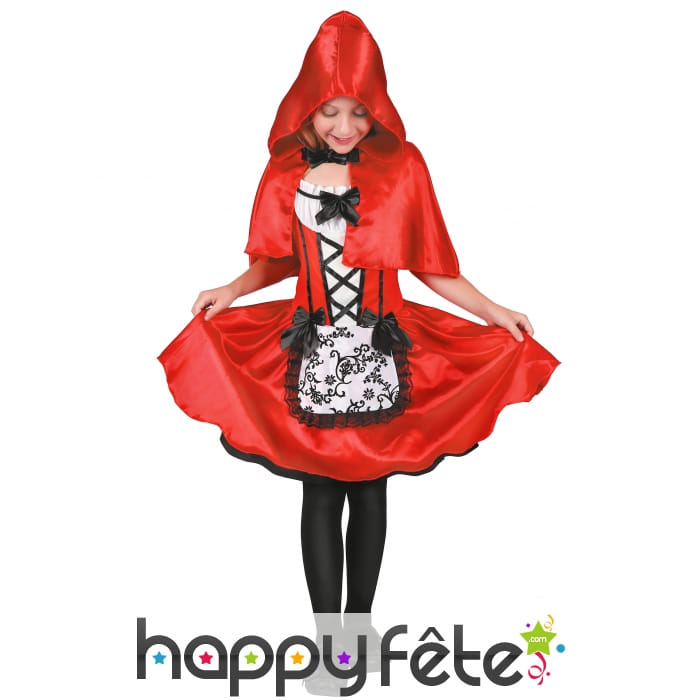 Robe du petit chaperon rouge avec cape pour fille
