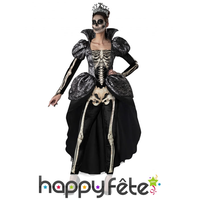 Robe de reine squelette pour femme adulte