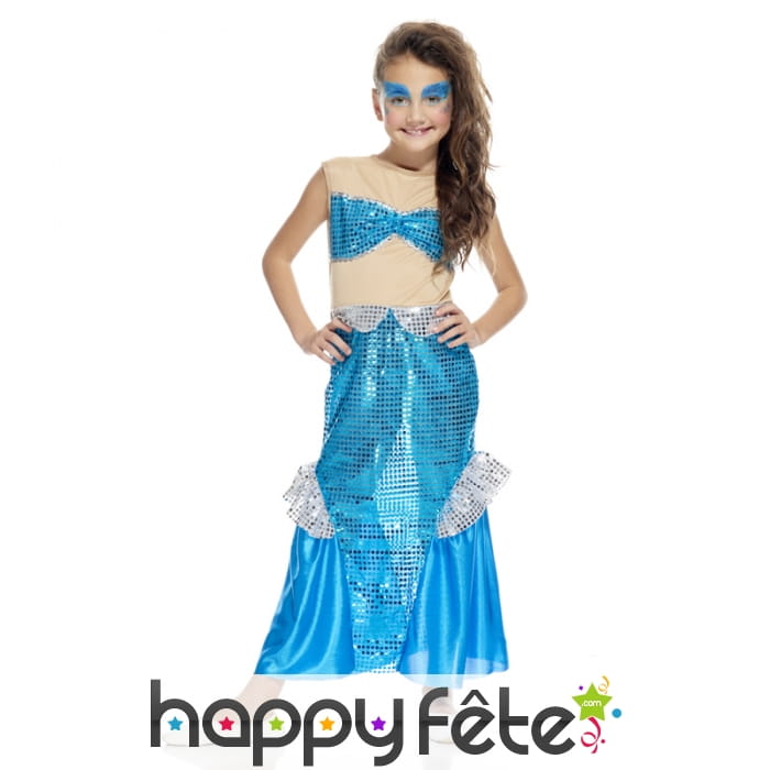 Robe de sirène bleue pour enfant