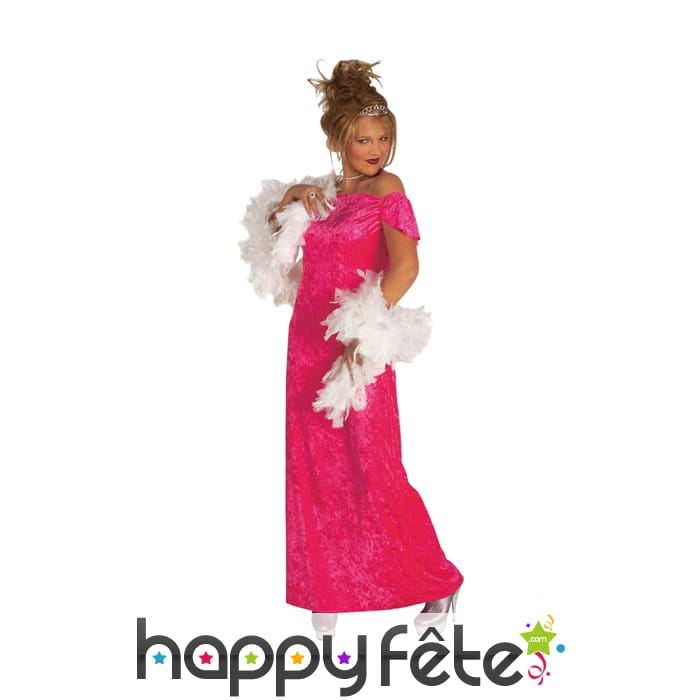 Robe de soirée en velours rose
