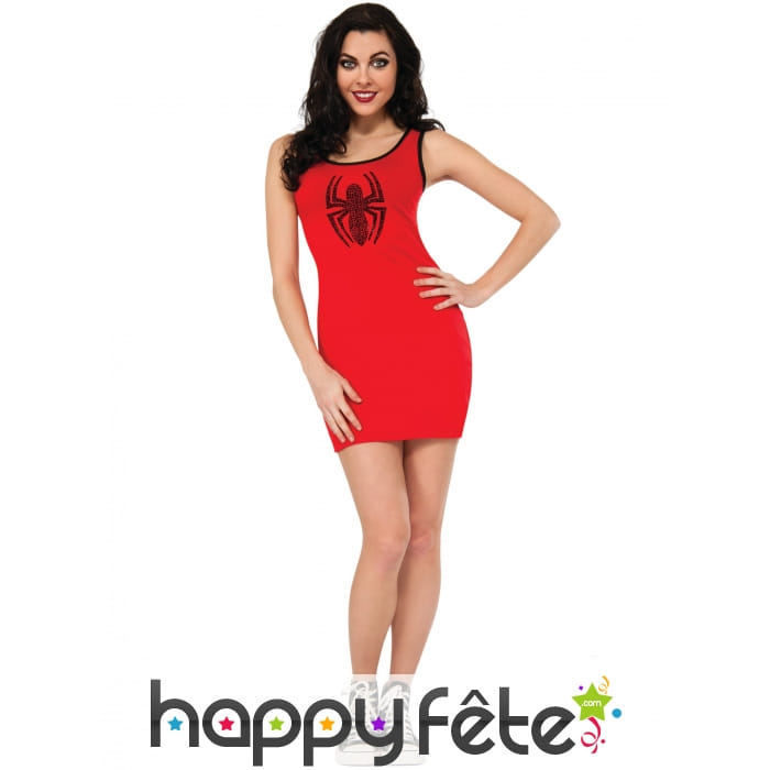Robe de Spiderman moulante rouge pour femme