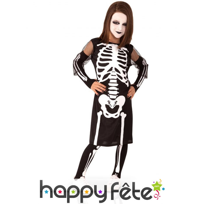 Robe de squelette pour petite fille
