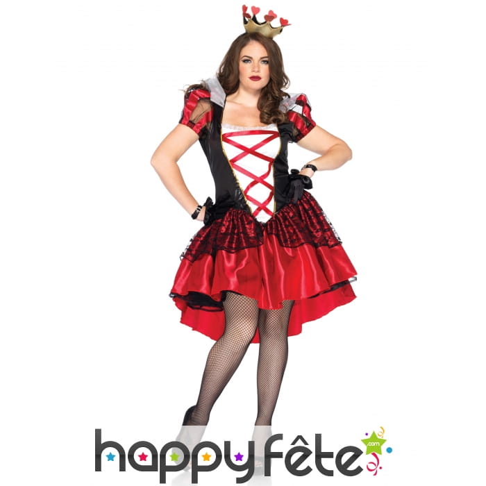 Robe et coiffe reine de coeur adulte