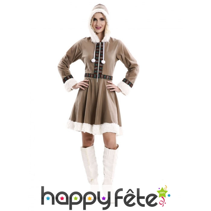 Robe esquimau marron pour adulte