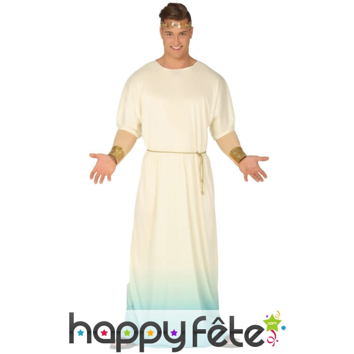 Robe grecque blanche et dégradé bleu pour homme