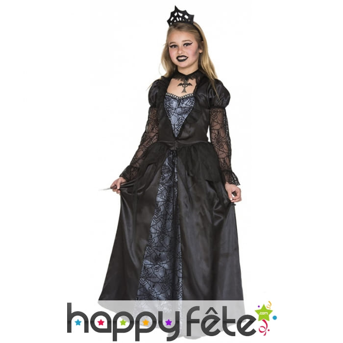 Robe gothique de reine noire pour fillette