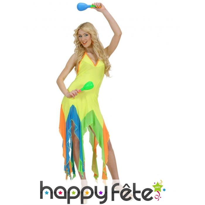 Robe jaune fluo de danseuse brésilienne