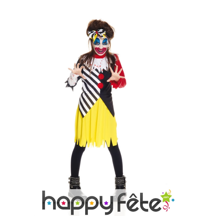 Robe multicolore de clown halloween pour enfant