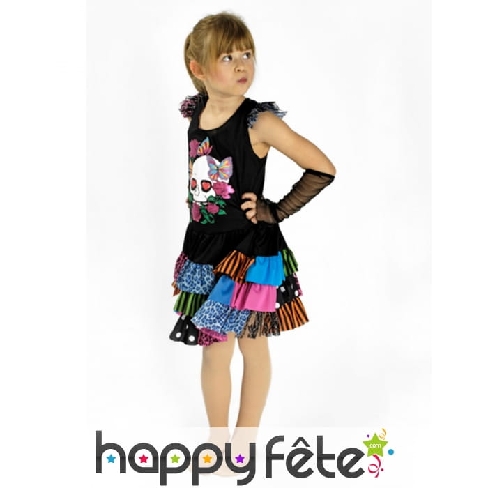 Robe noire colorée punk pour enfant