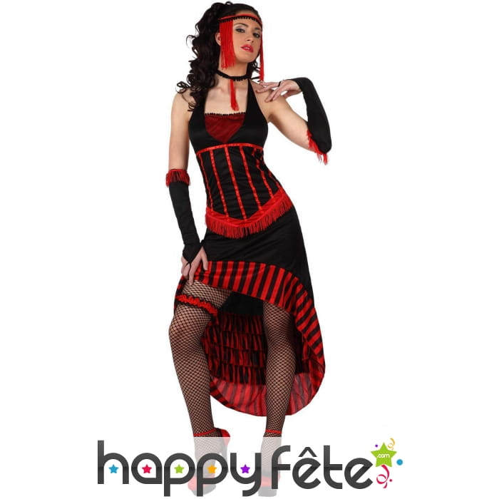 Robe noire et rouge de cabaret