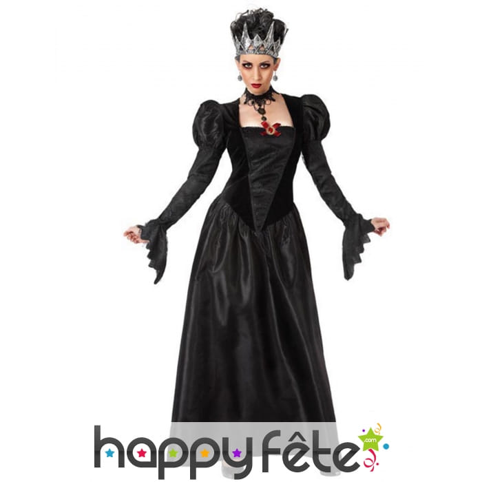 Robe noire gothique de reine pour femme