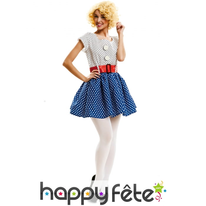 Robe pop art années 50 à pois