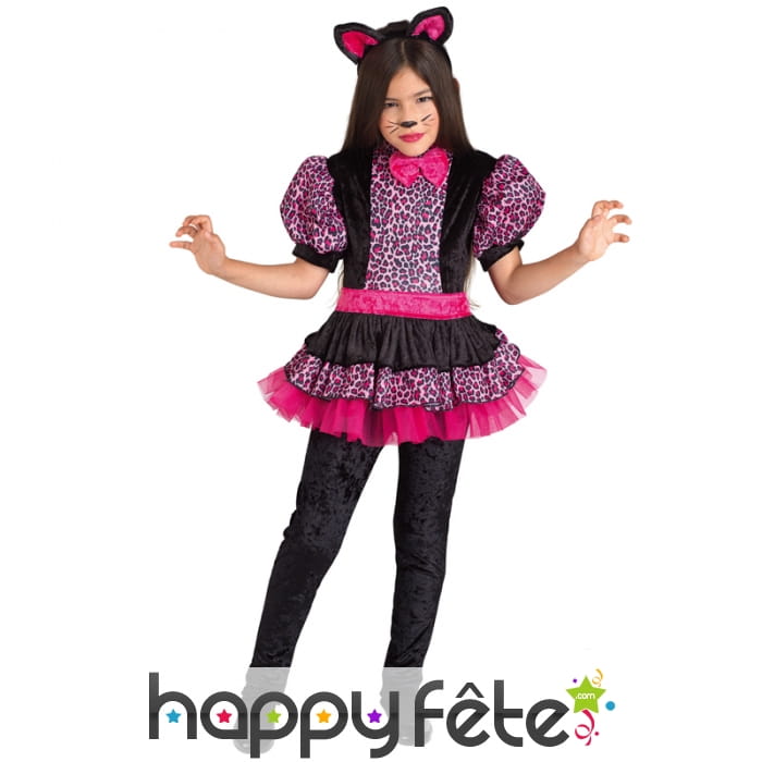 Robe panthère rose pour enfant
