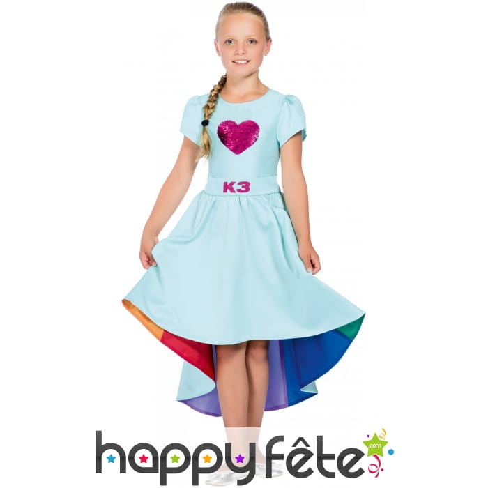 Robe queue de pie Love Cruise bleue pour fille, K3