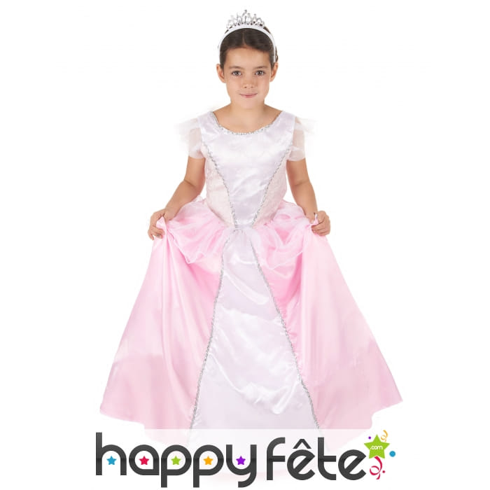 Robe rose blanche volumineuse de petite princesse