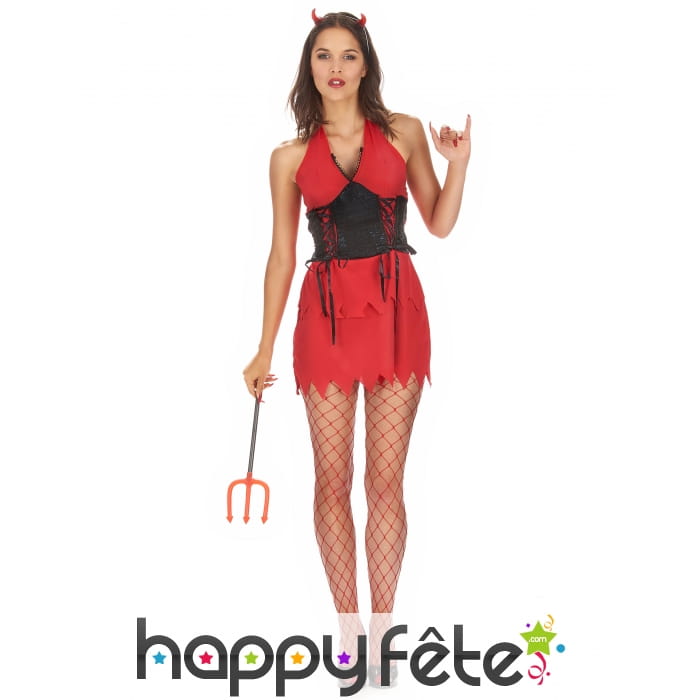 Robe rouge courte de diablesse sexy