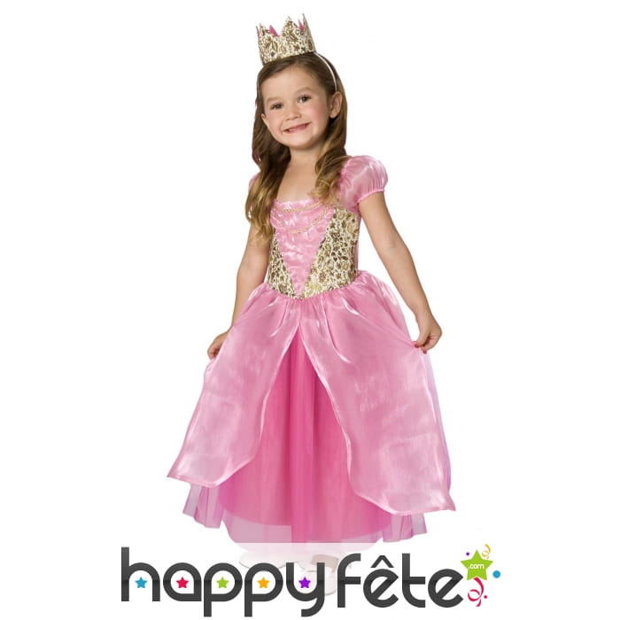 Robe rose de petite princesse pour enfant