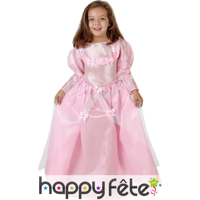 Robe rose de princesse pour petite fille