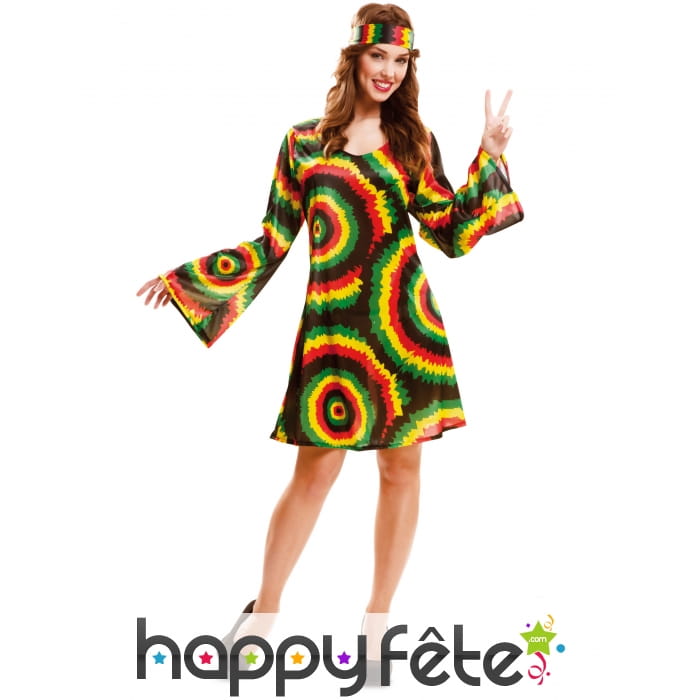 Robe rasta et bandeau aux couleurs de la Jamaique