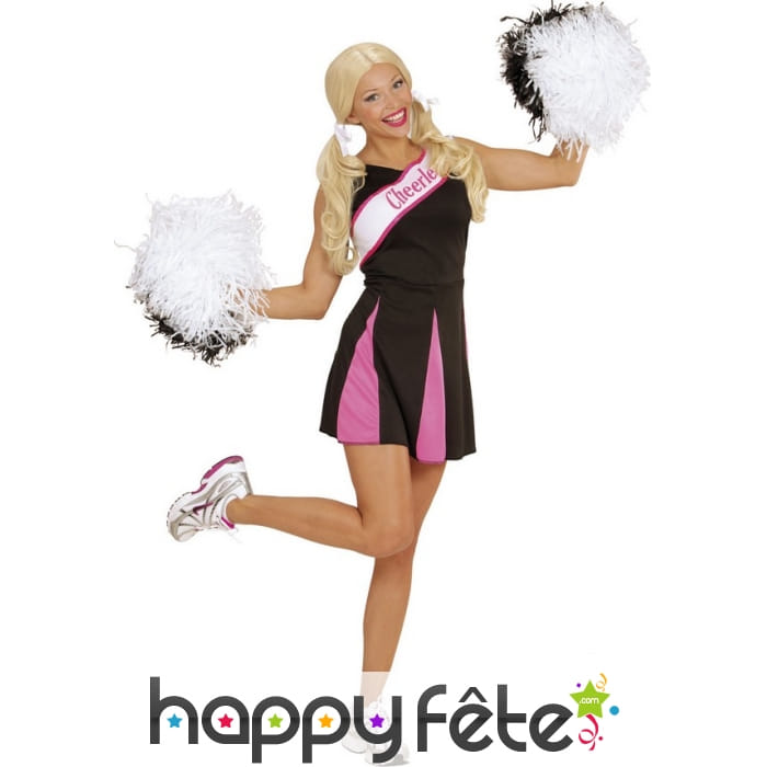 Robe rose et noire de pompom girl