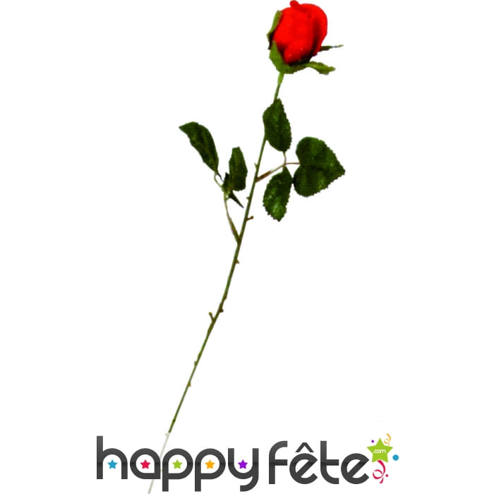Rose rouge en soie artificielle