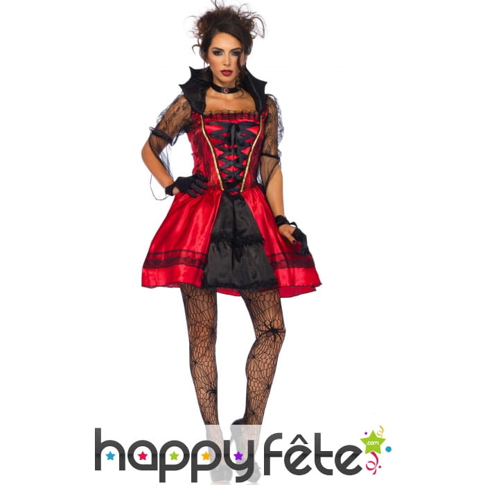 Robe rouge noire gothique de vampire