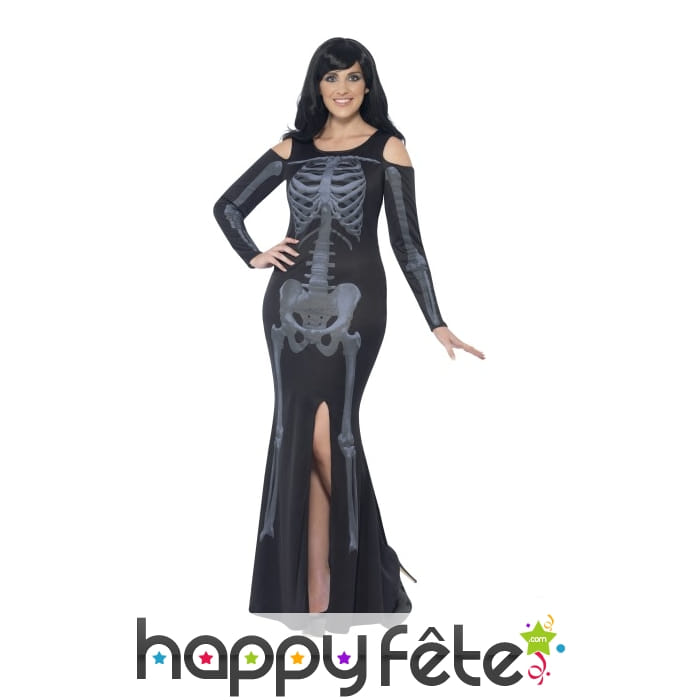 Robe squelette grande taille, imprimée
