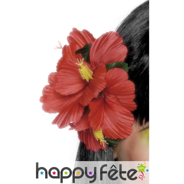 Rose style hawaï rouge cheveux