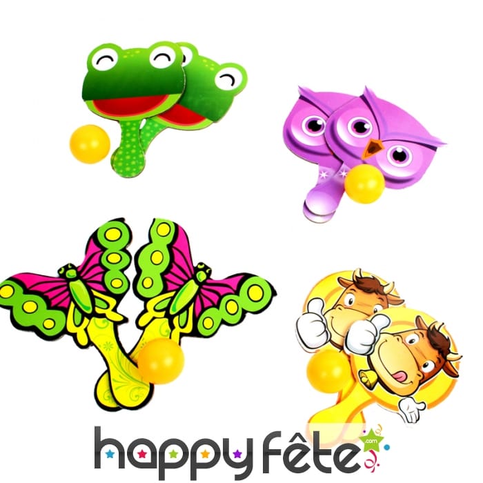 Raquette tape balle tête d'animal, 17cm