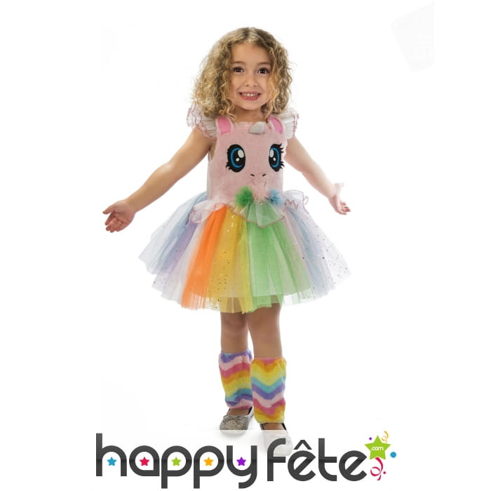 Robe tutu de petite licorne multicolore, enfant