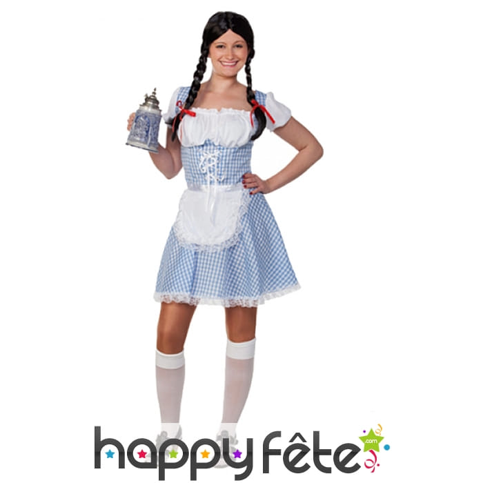 Robe vichy bleue de bavaroise