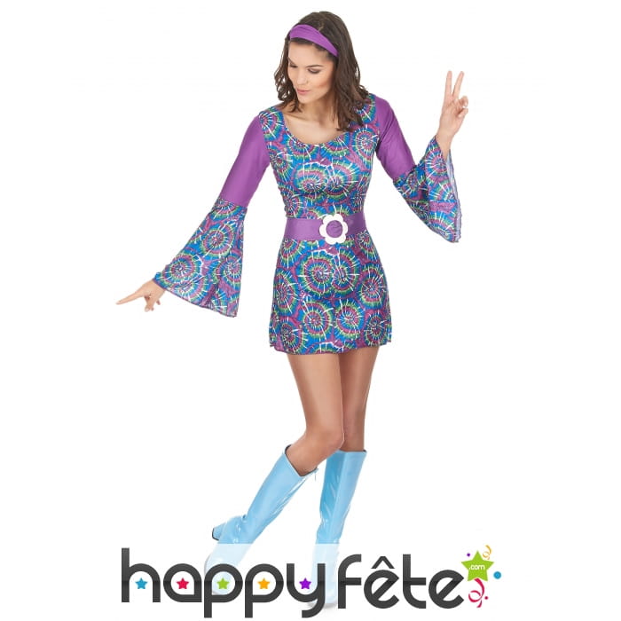 Robe violette bleue babacool pour femme