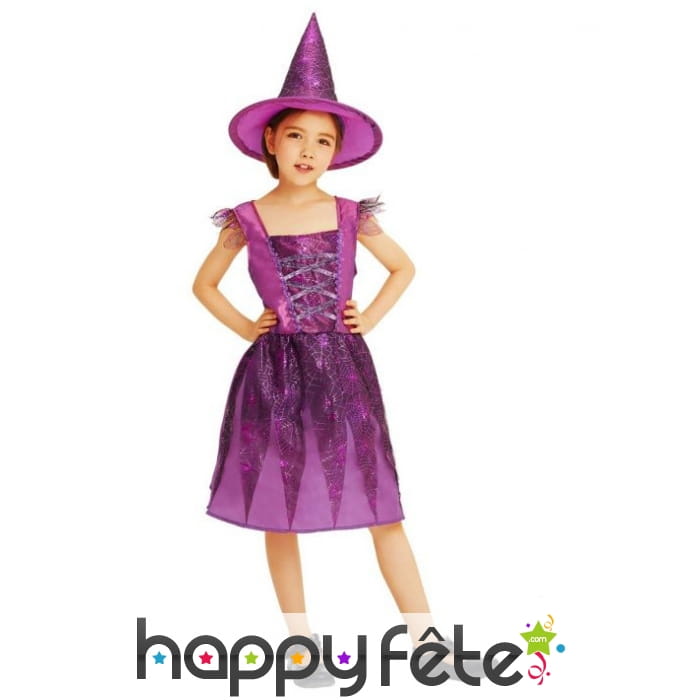 Robe violette de sorcière pour enfant