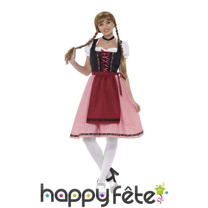 Robe vichy mi-longue de bavaroise