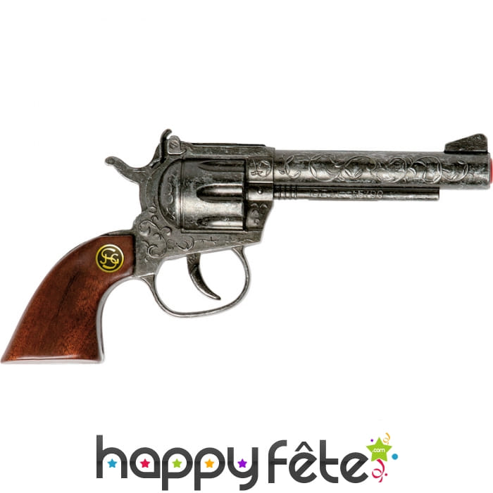 Révolver western shérif canon décoré