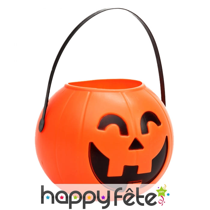 Sac à bonbons citrouille ronde de 14cm